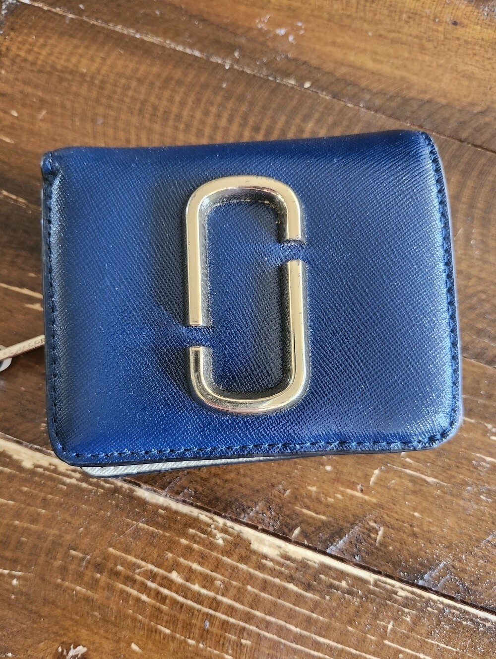 Marc Jacobs Snapshot Compact Leather Wallet - Blue & Orange - Picture 2 of 7